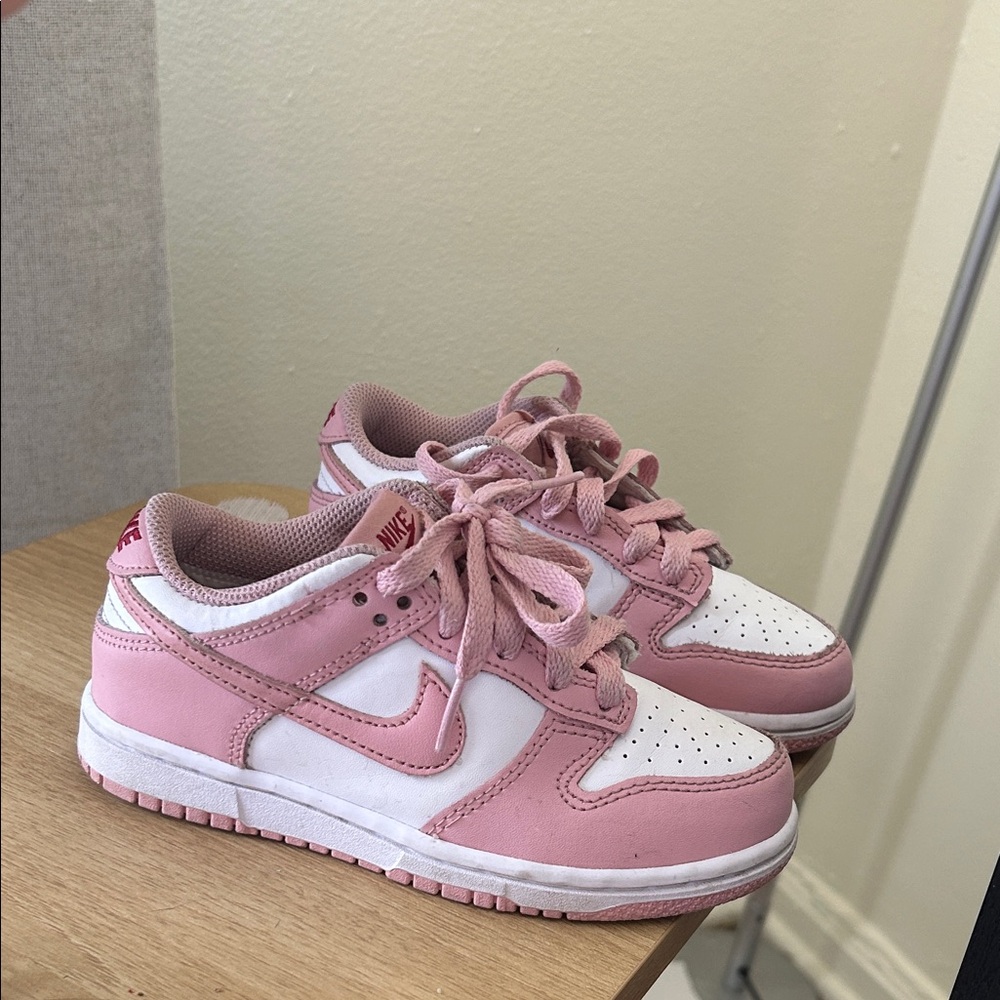Nike Kids Pink and White Low-Top Sneakers — Youth Tennis Shoes